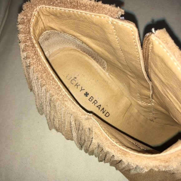 Lucky Brand Yachin Leather Fringe Boots - Picture 4 of 9